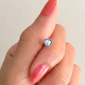 316L Çelik Zirkon Taşlı Kalp Şekilli Piercing PRC-180 - 2