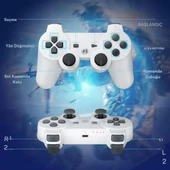 Cosmostech P3 Doubleshock PS3 Playstation 3 için Uyumlu Kablosuz Titreşimli Oyun Kolu Gamepad Joystick Controller Beyaz - 2