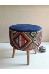 BEYLERBEYİ Gürgen Ahşap Ayaklı Dekoratif Yuvarlak Puf Bench Koltuk Bahçe sandalyesi - 2