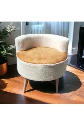 BEYLERBEYİ Çay Seti Tekli Koltuk, Berjer (SALON, BALKON, OFİS) Krem BERJER - 1