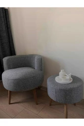 BEYLERBEYİ Çay Seti Tekli Koltuk Berjer Ve Puf Takımı (salon, Balkon, Ofis) 2 Li Takım - 1