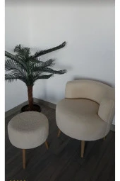 BEYLERBEYİ Çay Seti Tekli Koltuk Berjer Ve Puf Takımı (salon, Balkon, Ofis) 2 Li Takım - 3