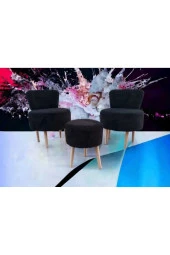 BEYLERBEYİ Çay Seti Ikili Koltuk Berjer Ve Puf Takımı (salon, Balkon, Ofis) 3 Lü Takım - 2