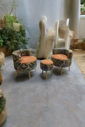 BEYLERBEYİ Köşe Takım,çay Seti Ikili Koltuk Berjer Ve Puf Takımı (SALON, BALKON, OFİS) 3 Lü Takım - 2