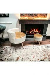 BEYLERBEYİ Çay Seti Tekli Koltuk Berjer Ve Puf Takımı (salon, Balkon, Ofis) 2 Li Takım - 1