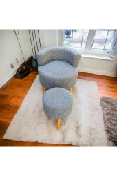 BEYLERBEYİ Çay Seti Tekli Koltuk Berjer Ve Puf Takımı (salon, Balkon, Ofis) 2 Li Takım - 2