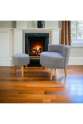 BEYLERBEYİ Çay Seti Tekli Koltuk Berjer Ve Puf Takımı (salon, Balkon, Ofis) 2 Li Takım - 3