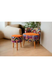 BEYLERBEYİ Çay Seti Tekli Koltuk Berjer Ve Puf Takımı (salon, Balkon, Ofis) 2 Li Takım - 1