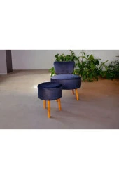 BEYLERBEYİ Çay Seti Tekli Koltuk Berjer Ve Puf Takımı (salon, Balkon, Ofis) 2 li Takım - 2