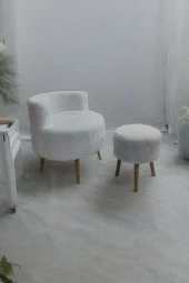 BEYLERBEYİ Çay Seti Tekli Koltuk Berjer Ve Puf Takımı (salon, Balkon, Ofis) 2 Li Takım - 1