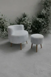 BEYLERBEYİ Çay Seti Tekli Koltuk Berjer Ve Puf Takımı (salon, Balkon, Ofis) 2 Li Takım - 2