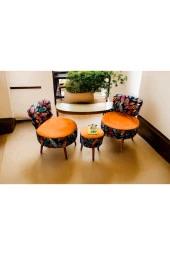 BEYLERBEYİ Çay Seti Ikili Koltuk Berjer Ve Puf Takımı (salon, Balkon, Ofis) 3 Lü Takım - 1