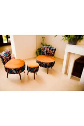 BEYLERBEYİ Çay Seti Ikili Koltuk Berjer Ve Puf Takımı (salon, Balkon, Ofis) 3 Lü Takım - 2