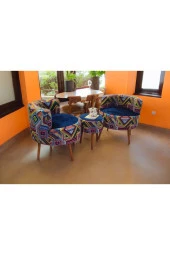 BEYLERBEYİ Çay Seti İkili Koltuk Berjer Ve Puf Takımı (salon, Balkon, Ofis) 3 Lü Takım - 3