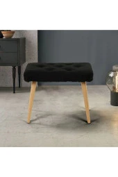 BEYLERBEYİ Gürgen Retro Ahşap Ayaklı Handmade Pofidik Puf Bench Koltuk thumbnail 2