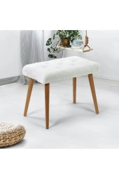 BEYLERBEYİ Gürgen Retro Ahşap Ayaklı Handmade Pofidik Puf Bench Koltuk thumbnail 3