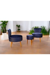 BEYLERBEYİ Çay Seti Ikili Koltuk Berjer Ve Puf Takımı Salon Balkon Ofis 3 lü Takım - 1