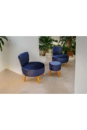 BEYLERBEYİ Çay Seti Ikili Koltuk Berjer Ve Puf Takımı Salon Balkon Ofis 3 lü Takım - 3