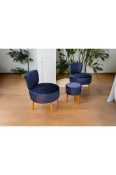 BEYLERBEYİ Çay Seti Ikili Koltuk Berjer Ve Puf Takımı Salon Balkon Ofis 3 lü Takım - 4