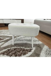 BEYLERBEYİ Gürgen Ahşap Ayak welsoft Kumaş Oval Pufidik Puf Bench Tabure Sandalye thumbnail 1