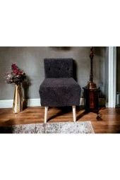 BEYLERBEYİ Rahat Oturum Alanlı Retro Gürgen Ahşap Ayaklı Beyaz welsoft Kumaş Puf Bench sandalye tabure thumbnail 1