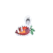 316L Çelik Zirkon Taşlı Havuç Şekilli Piercing PRC-174 - 1