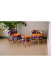 BEYLERBEYİ Çay Seti İkili Koltuk Berjer Ve Puf Takımı (salon, Balkon, Ofis) 3 Lü Takım - 1