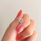 316L Çelik Zirkon Taşlı Yıldız Şekilli Piercing PRC-173 thumbnail 2