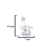 316L Çelik Zirkon Taşlı Yıldız Şekilli Piercing PRC-173 thumbnail 3