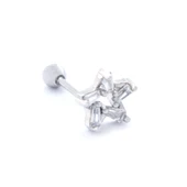 316L Çelik Zirkon Taşlı Yıldız Şekilli Piercing PRC-173 thumbnail 5