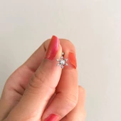316L Çelik Zirkon Taşlı Kar Tanesi Şekilli Piercing PRC-187 - 2