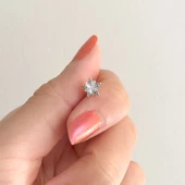 316L Çelik Zirkon Taşlı Yıldız Şekilli Piercing PRC-177 - 2