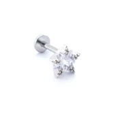 316L Çelik Zirkon Taşlı Yıldız Şekilli Piercing PRC-177 - 4