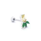 316L Çelik Zirkon Taşlı Ananas Şekilli Piercing PRC-169 - 4