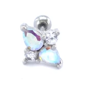 316L Çelik Zirkon Taşlı Şekilli Piercing PRC-185 - 1