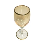 Ayaklı Renkli Gold Detaylı Bardak Kadeh (Sarı) 1 Adet thumbnail 3