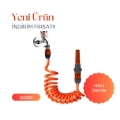 Plasyay Spiral Bahçe Çiçek Çim Sulama Veranda Balkon Araç Yıkama Hortumu ve Ayarlı Lans (Nozul) Setler - 2