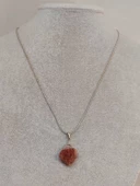 Çilek Kuvars Taşı Kolye Ucu Yonca Temalı Zincirli (49818) thumbnail 2