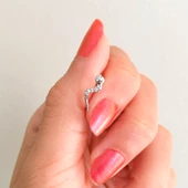 316L Çelik Zirkon Taşlı Yılan Şekilli Piercing PRC-198 - 2