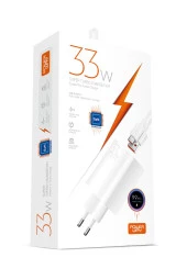 Powerway M33 Set Süper Turbo 33W Hızlı Şarj Adaptörü Gan Teknoloji Usb Şarj Başlığı Ekstra Kablolu - 1