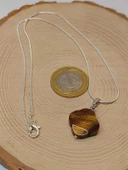 Kaplan Gözü Taşı Kolye Ucu Yonca Temalı Zincirli (49832) thumbnail 3