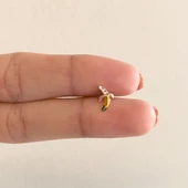 316L Çelik Zirkon Taşlı Rose Muz Piercing PRC-160 - 2