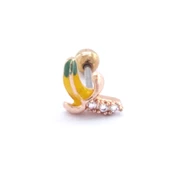 316L Çelik Zirkon Taşlı Rose Muz Piercing PRC-160 - 1