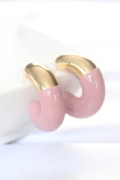 CCB Gül Kurusu Gold Çift Renk Küpe - EBJ240521W24165 thumbnail 1