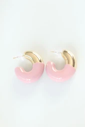 CCB Gül Kurusu Gold Çift Renk Küpe - EBJ240521W24165 thumbnail 2