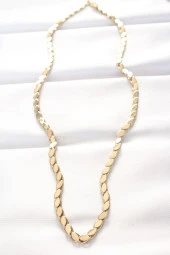 316L Çelik Gold Renk Arpa Tasarımlı Kolye - EBJ240521W24285 - 2