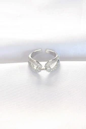 Zirkon Taşlı Silver Renk Ayarlanabilir Yüzük - EBJ240521W24326 thumbnail 1