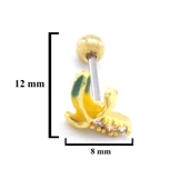 316L Çelik Zirkon Taşlı Muz Piercing PRC-161 thumbnail 3