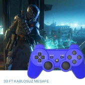 Cosmostech P3 Doubleshock PS3 Playstation 3 için Uyumlu Kablosuz Titreşimli Oyun Kolu Gamepad Joystick Controller Mavi - 6