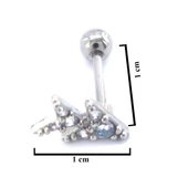 316L Çelik Zirkon Taşlı Ağaç Piercing PRC-192 thumbnail 3